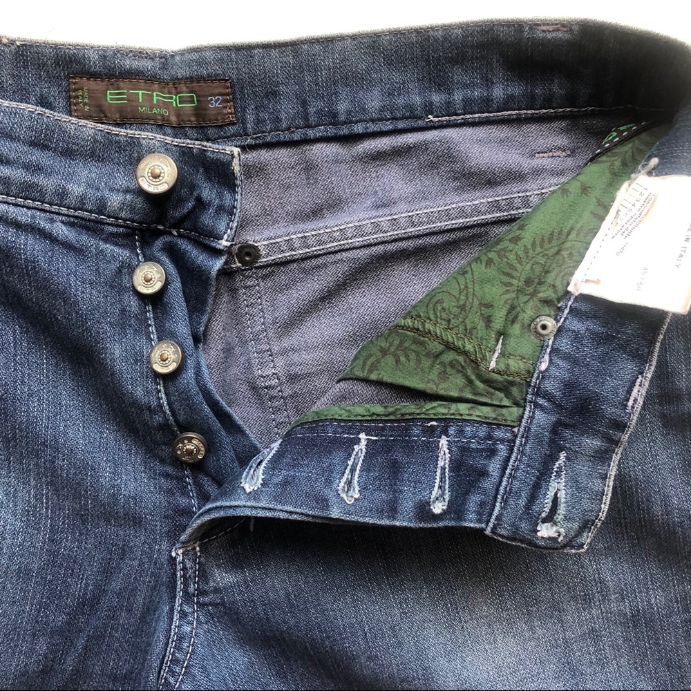 Etro Men’s Slim, Straight Blue Jeans - size 32
